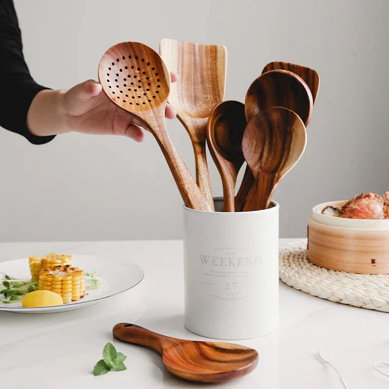WoodLadle Set – Acacia Kitchen Utensils – Natural Cooking Essentials