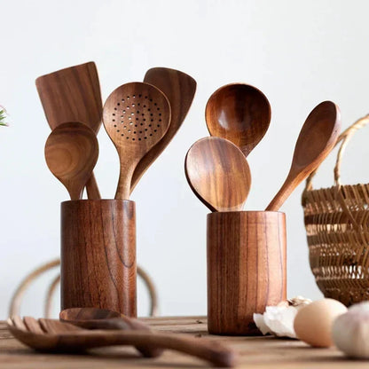 WoodLadle Set – Acacia Kitchen Utensils – Natural Cooking Essentials