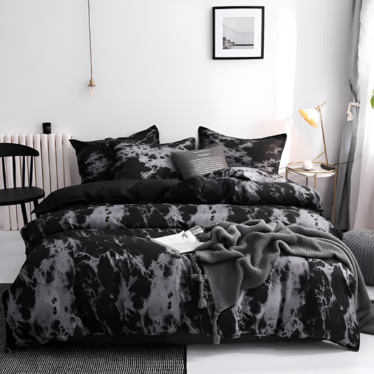 MarbleLuxe – Black Marble 3-Piece Quilt Cover Set