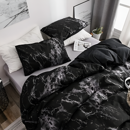 MarbleLuxe – Black Marble 3-Piece Quilt Cover Set