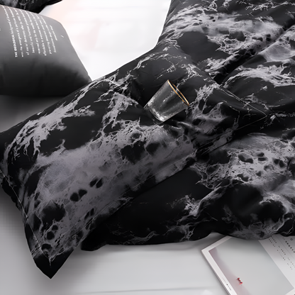 MarbleLuxe – Black Marble 3-Piece Quilt Cover Set