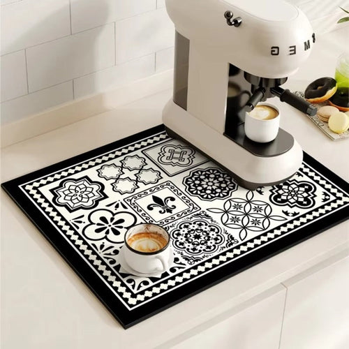 RetroDry Mat - Absorbent Coffee Mat - Vintage Style - Kitchen Essential