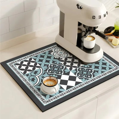 RetroDry Mat - Absorbent Coffee Mat - Vintage Style - Kitchen Essential