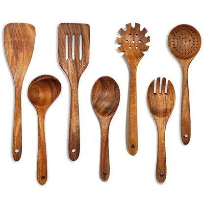 WoodLadle Set – Acacia Kitchen Utensils – Natural Cooking Essentials